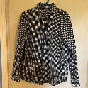 Cedar Wood State men’s long sleeve button down black/white checker - large